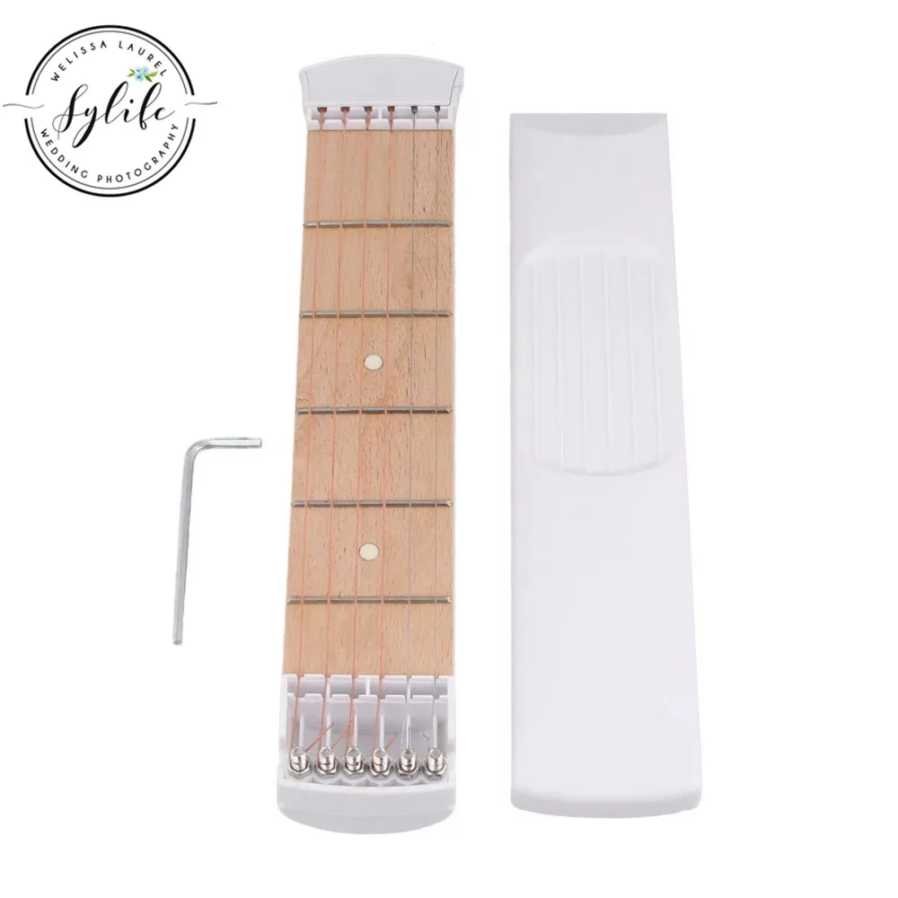 

White Pocket Guitar 6 Fret 6 Strings Trainer Tool Gadget for Student