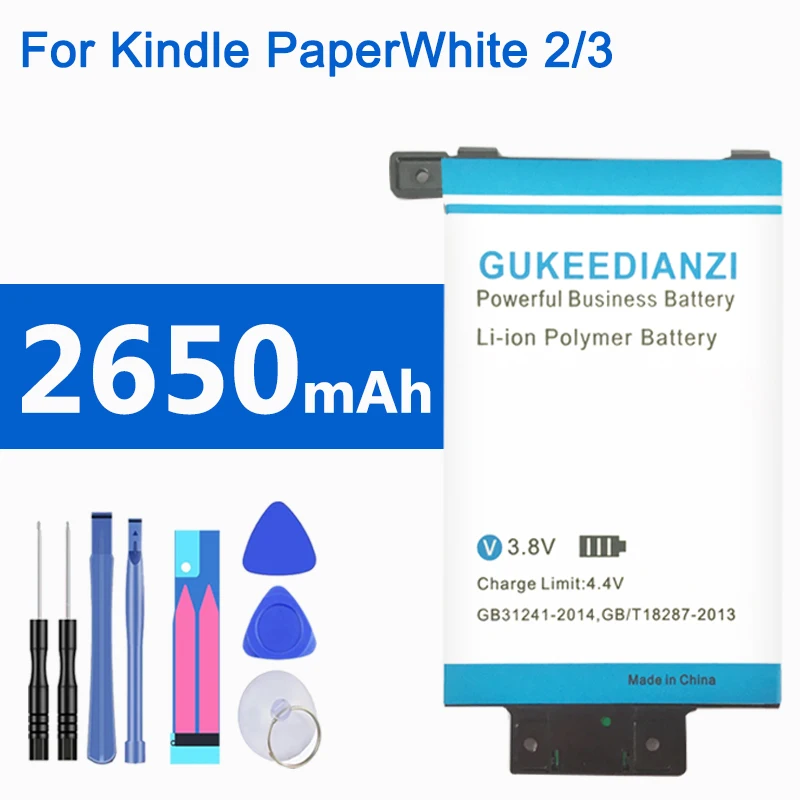 GUKEEDIANZI MC 354775 05 58 000049 2650 мАч батарея для Amazon Kindle PaperWhite 2/3 KPW2 KPW3 Tab планшет электронная