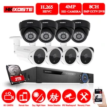 HKIXDISTE домашняя 8CH система видеонаблюдения 5MP DVR 8 шт. 4.0MP ИК защита от атмосферных воздействий домашняя камера безопасности в наборе