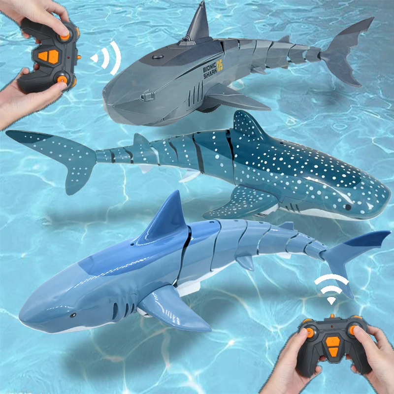 Spray Water RC Shark Kids Toy Remote Control Animal Bath Tub Pool Electric Stuff Sharks Simulation Submarine Robots Toys For Boy