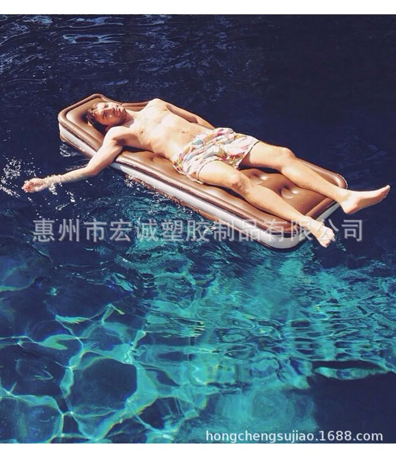 

A Shipping Inflatable Chocolate Floating Row 180CM Large Inflatable Floating Bed Sandwich Floating Row