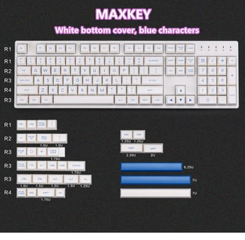 

Maxkey SA keycap white bottom cover blue character two color injection molding PS theme style is suitable for most mechanical ke