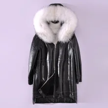 Женское зимнее пальто из натурального меха енота с капюшоном из овчины, Женская двусторонняя Меховая куртка, Овечья стрижка, топы 091620