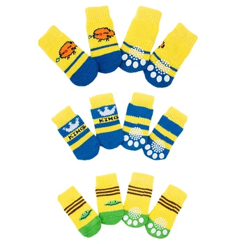 

Legendog 12Pcs 6 Pairs Dog Socks Creative Cute Printing Non-Slip Cotton Protective Dog Shoes Puppy Socks Pet Socks Pet Supplies