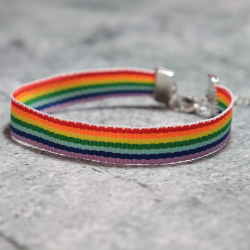 Модный Радужный струнный браслет с символикой ЛГБТ, мужской Регулируемый тканый браслет ручной работы, мужские аксессуары, Ручные ювелирные изделия, мужские браслеты