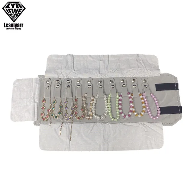 Sac en rouleau de bijoux, étui de transport Portable, organisateur en velours noir, boîte de rangement multifonctionnelle pour colliers, bagues, boucles d'oreilles, vente en gros