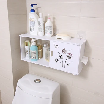 

OUSSIRRO Bathroom Shelves Wall Hanging Shampoo Cosmetics Storage Rack Wall Partition Waterproof Space Utilization Tissue Box