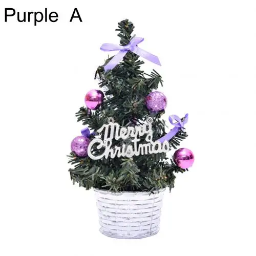 20 см мини Искусственная елка на Рождество звезда новогодняя елка ПВХ орнамент Обои для рабочего стола светодиодное Рождественское украшение Декор - Цвет: Purple A