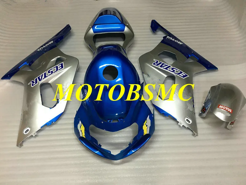 Комплект обтекателей под давлением для GSXR600 750 K1 01 02 03 GSXR 600 GSXR750 2001 2002 2003 ABS серебристый синий Кузов + подарки