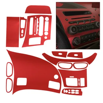 

beler Red Dashboard Sticker Interior Center Console Vinyl Film Dash Board Panel Wrap Decor fit for Honda Civic 2006-2010 2011
