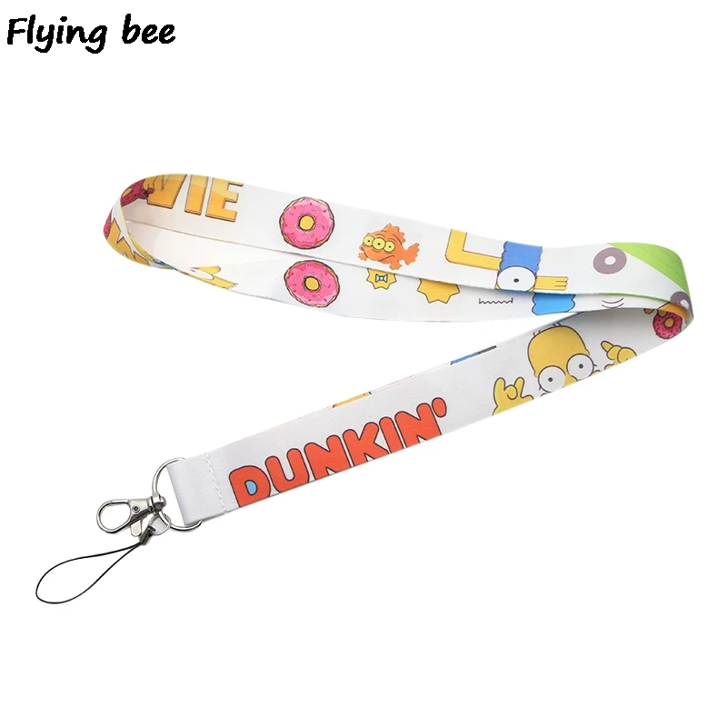 Flyingbee Cartoon Funny Lanyard Phone Rope Keychains Phone Lanyard For Keys ID Card Cartoon Lanyards For Men Women X0378 flyingbee colorful fashion lanyard phone rope keychains phone lanyard for keys id card cartoon lanyards for men women x0463