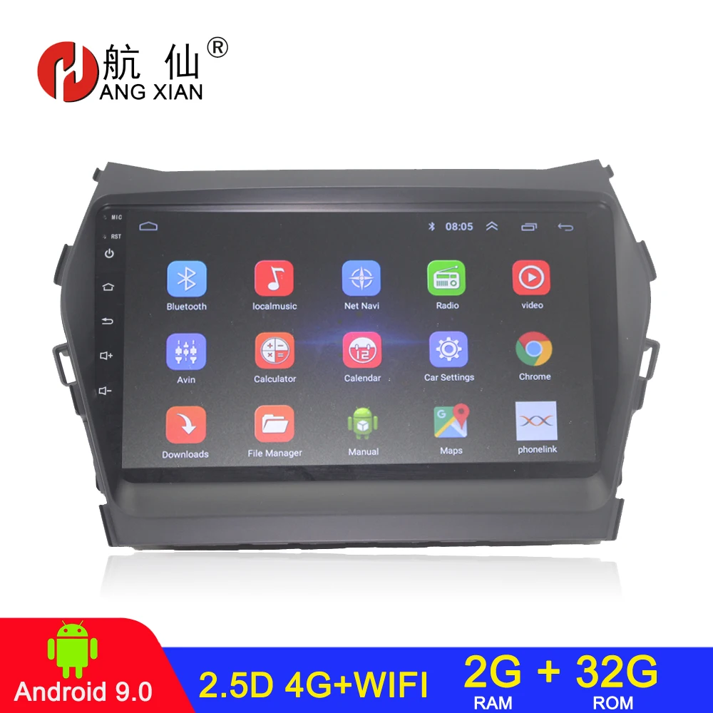 Android 9,0 2 din автомагнитола стерео для hyundai IX45 SANTA FE 2013 автомагнитола 2G+ 32G 4G интернет автомагнитола - Цвет: 4G 2G 32G
