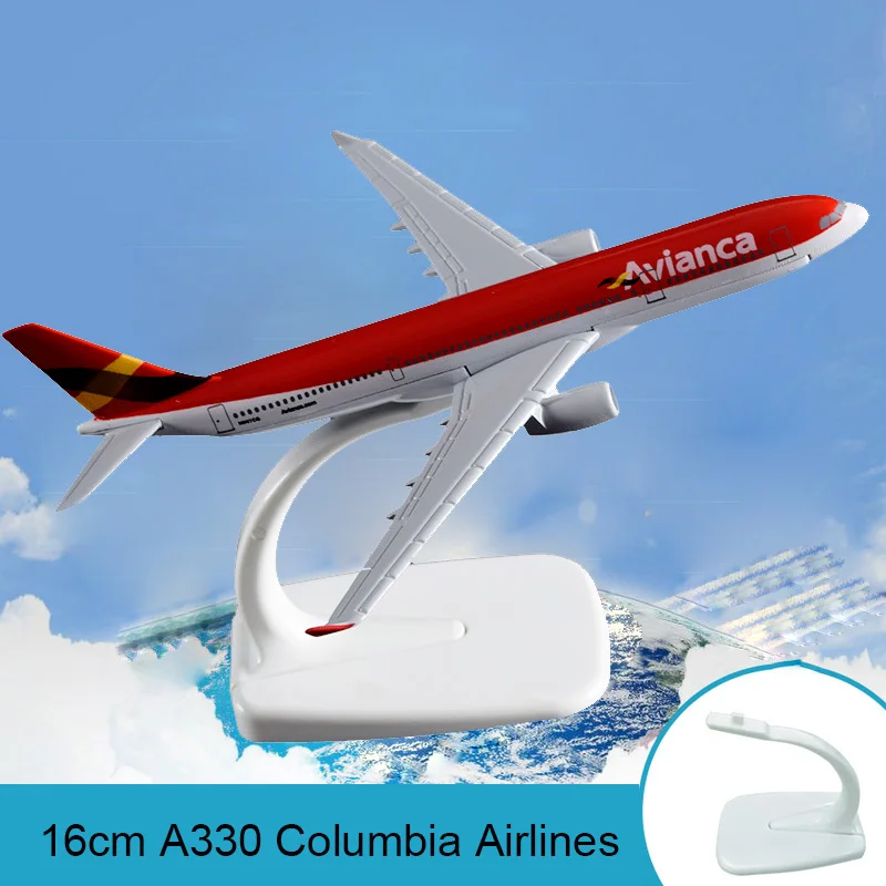 

16cm Alloy A330 Columbia Airline Airplane Model Aeronautical Aircraft Model Avianca Creative Handicraft Birthday Holiday Gift
