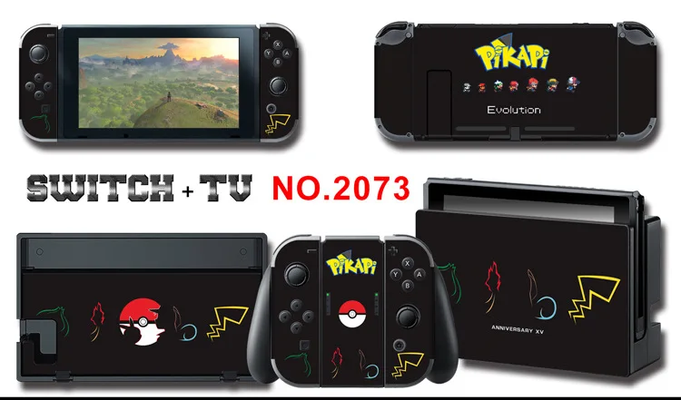 1set New Cute Anime Full Body Sticker for NS Switch Protective Cover Skin Colorful Art for Game Console Joy-Con Controller Decor