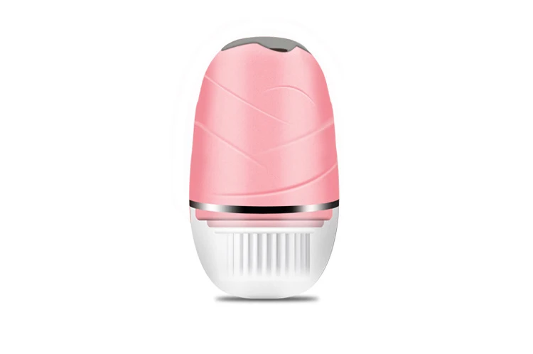 Pink Мини вращающаяся 3 в 1 электрическая Очищающая щетка для лица удаление черных точек уход за кожей лица Красивая кисточка для чистки лица очиститель пор - Цвет: Pink
