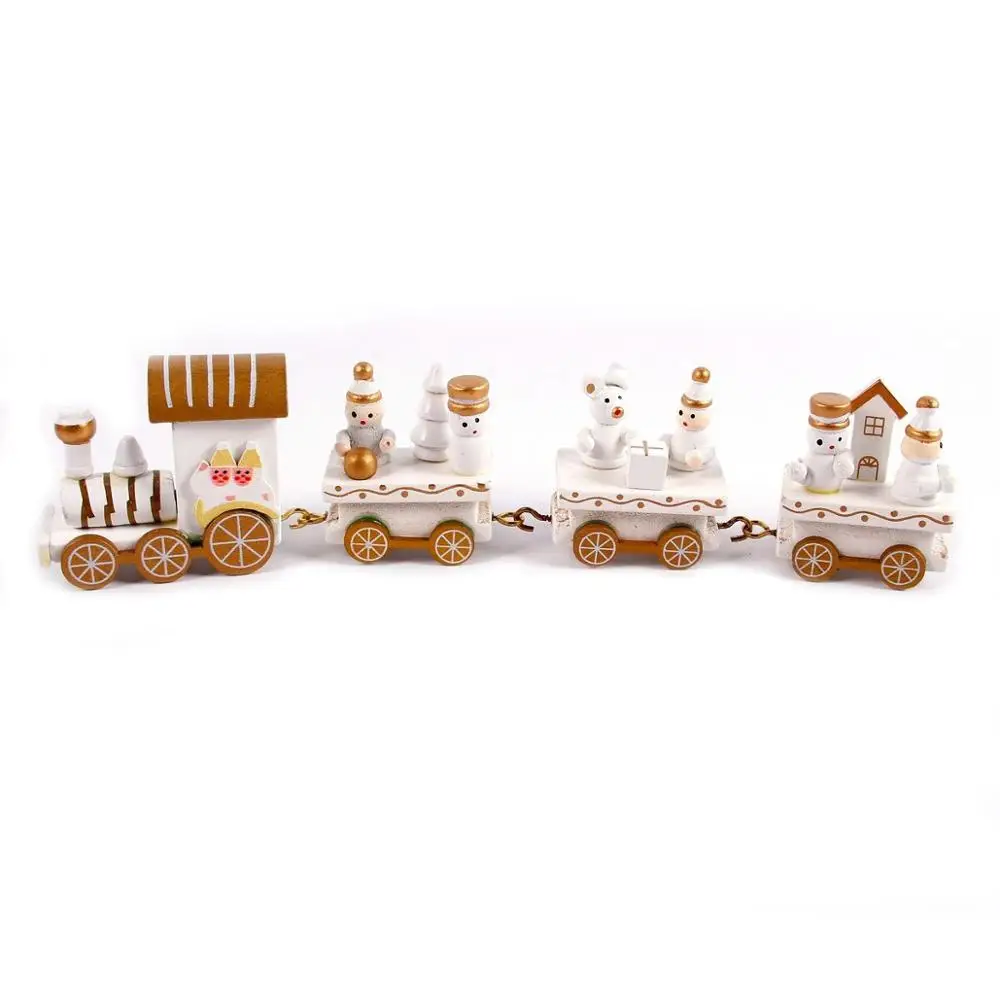 PATIMATE Christmas Wooden Train Merry Christmas Decorations For Home Christmas Ornaments Xmas Navidad Gift New Year - Цвет: Christmas Train 4