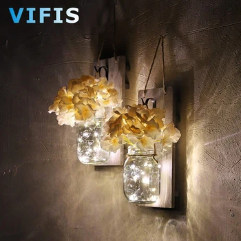 

Rustic Wall Sconces for Home Decor Flower Wall Light with LED Strip Light with Remote Control for Courtyard Porch home decor