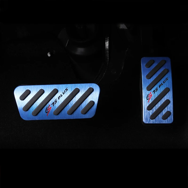 Автомобильный акселератор из алюминиевого сплава, педаль газа, педаль тормоза, нескользящая Накладка для Changan CS75 Plus - Название цвета: Blue