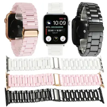 

Ceramic Loop Watch Band Replacement Strap for Apple Watch Series 5 4 3 2 1 Men/Women Bracelet for iWatch 40mm 44mm 38mm 42mm