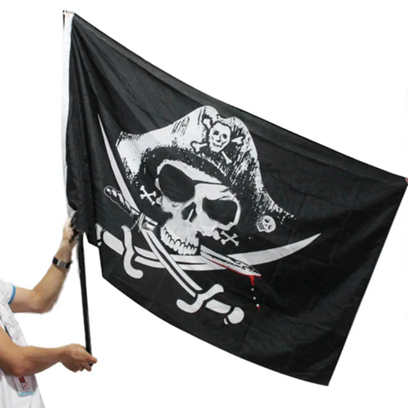 3x5FT Skull And Cross Jolly Roger Pirate Flags Banner Activity Home Decoration
