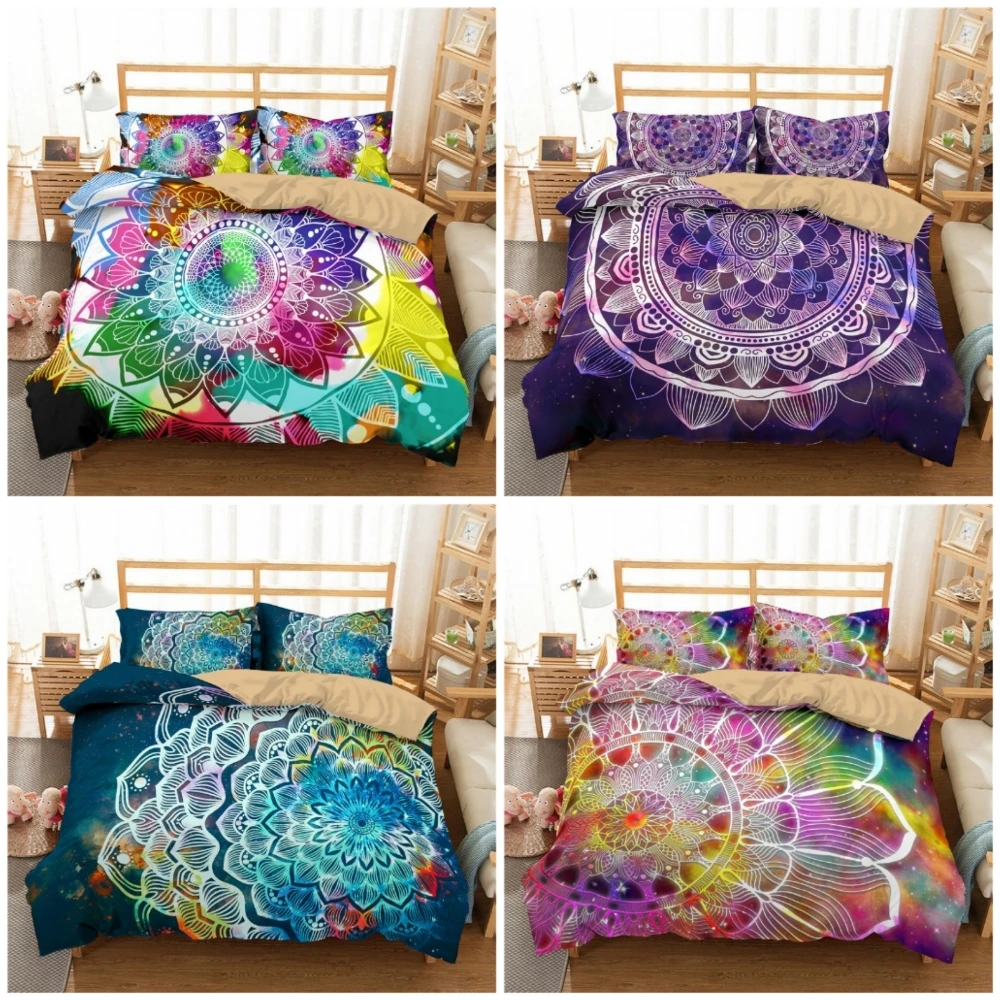 

3D Digital Galaxy Print Bedding Sets 3D Bohemia Duvet Cover Sets Quilt Comforter Covers Twin Size Kawaii Bedding Set