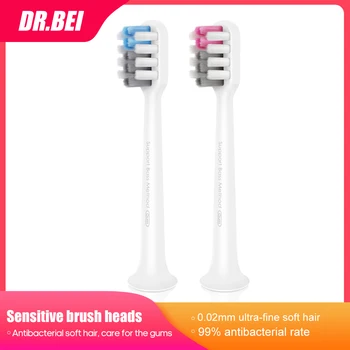 

DR.BEI 2pcs/set Sonic Electric Toothbrush Heads Waterproof Rechargeable Tooth Brush Heads Teeth Whitening Cleanning Tools
