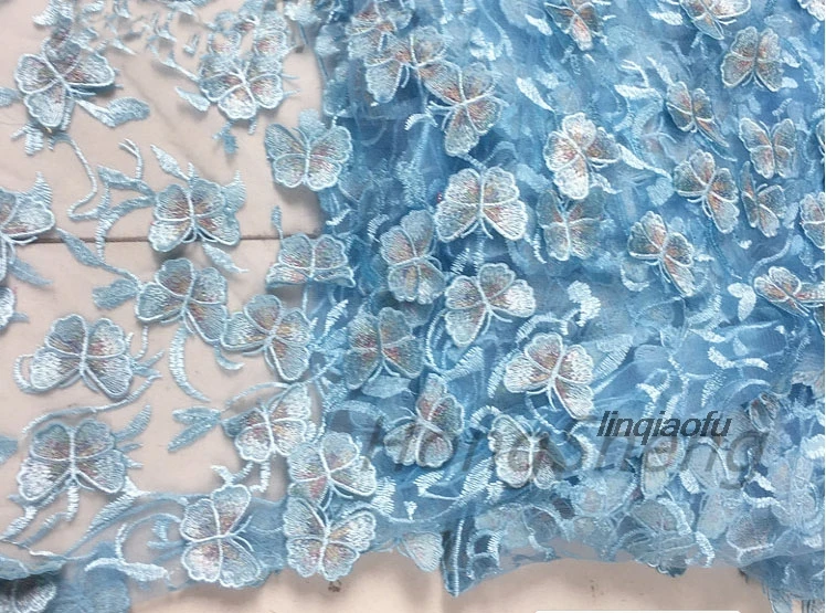 Трехмерная бабочка вышивка цветок Ткань Свадебный цветок фон Одежда Ткань свадебное платье кружевная ткань