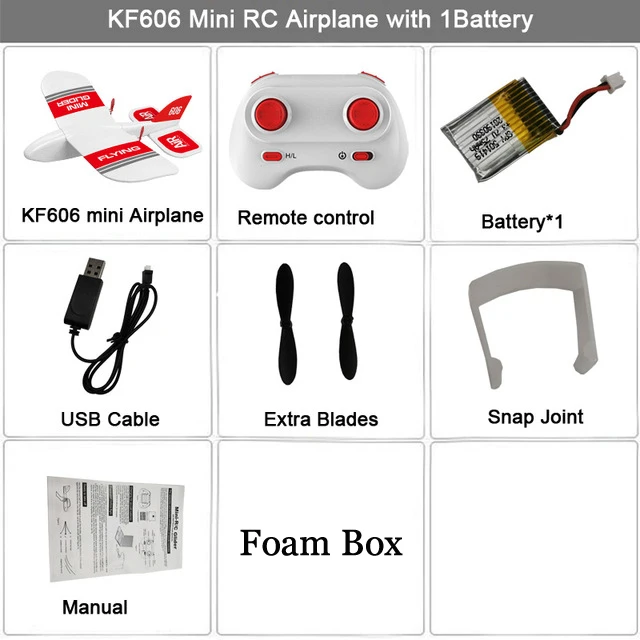 1 bat foam box Радиоуправляемый самолет KF606 2,4 ГГц EPP летающий самолет мини планер самолет пена 15 минут Fligt время RTF самолет из пеноматериала игрушки детские подарки - Color: 1 bat foam box