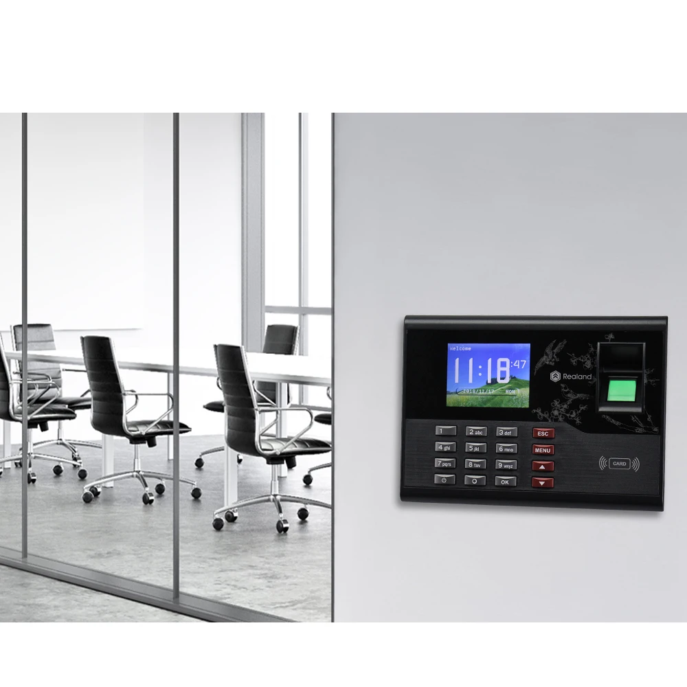 2,8 дюймов TCP/IP/USB Realand биометрический устройство для считывания отпечатков пальцев Системы сотрудника, время, часы RFID кард-ридер для дома/офиса