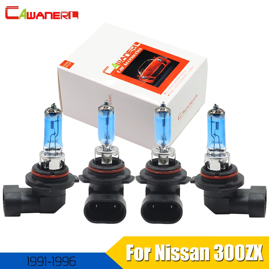 

Cawanerl 4 шт. 100W 9005 + 9006 автомобильные галогеновые лампы головной светильник высокого 12В для ближнего и дальнего света для Nissan 300ZX 3.0L 1991-1996