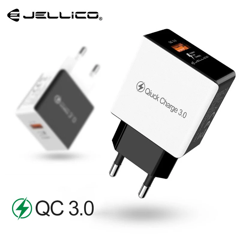 Jellico Quick Charge 3,0 зарядное устройство для мобильного телефона 18 Вт Быстрое USB зарядное устройство QC3.0 FCP универсальное для Xiaomi iPhone samsung huawei EU Plug