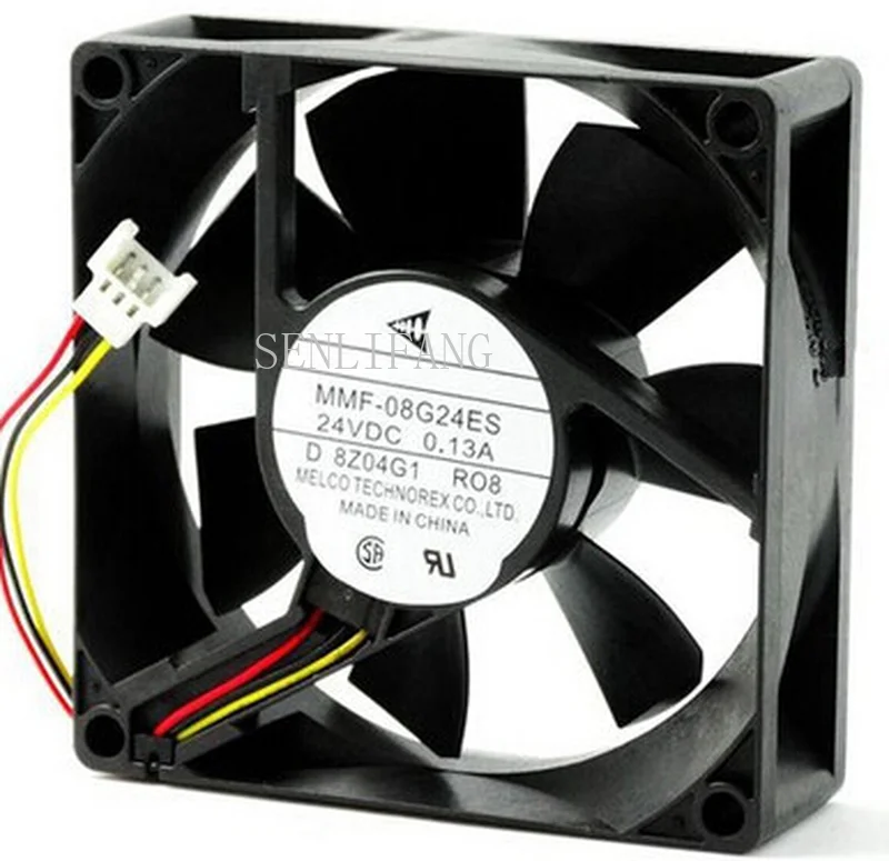 Бесплатная доставка MMF-08G24ES-R08 8 см 80*80*25 24V 0.13A три провода вентилятор