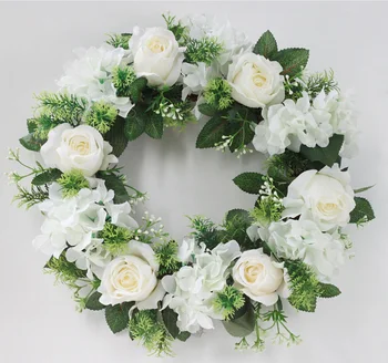 

38/42CM Wedding Front Door Artificial Flower Wreath with Green Leaves Door Wreath Wall Home Decor Flower Wreaths Apr6