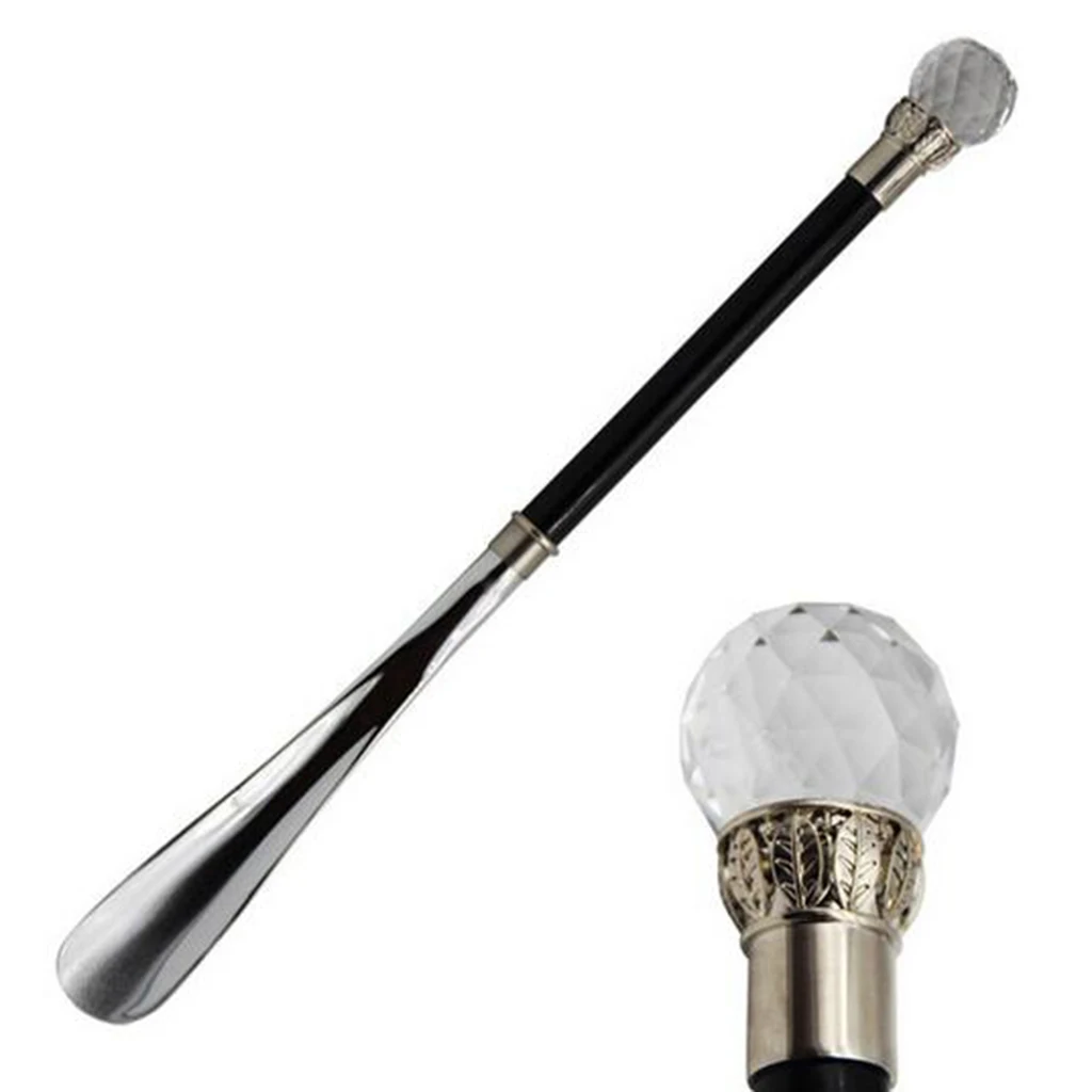 Long Metal Shoe Horn with Schima Wood Handle & Solid Brass Animal Horse Head Long handle luxurious metal shoe horn