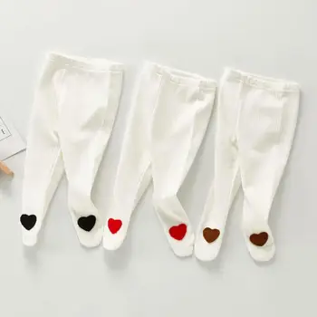 

Heart Patch Baby Pantyhose Solid Color Toddler Girls Tights Infant Kids Stocking Striped Children Pants