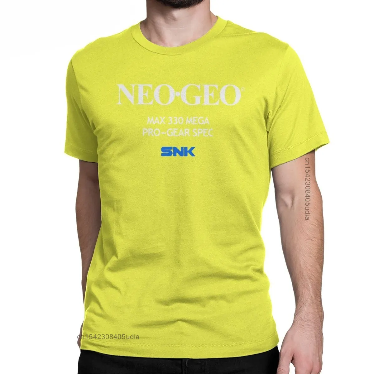 Humorous Neo Geo Startup Screen Graphic Men's T-Shirt - Round Collar Cotton Short Sleeve Tee