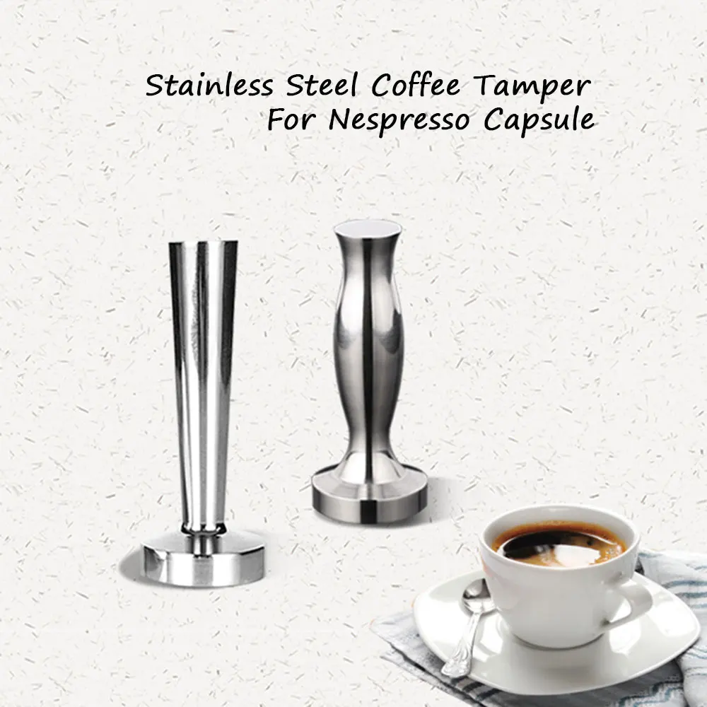 Martillo de caf/é en polvo barra de acero inoxidable martillo en polvo s/ólido compatible con Nestl/é dolce nespresso illy Tamper