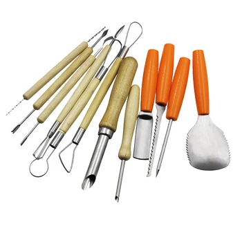 

Pumpkin Carving Tools Kit Art Work Stainless Steel Sculpting DIY Crafts For Halloween Practical Ergonomic Home Beginners