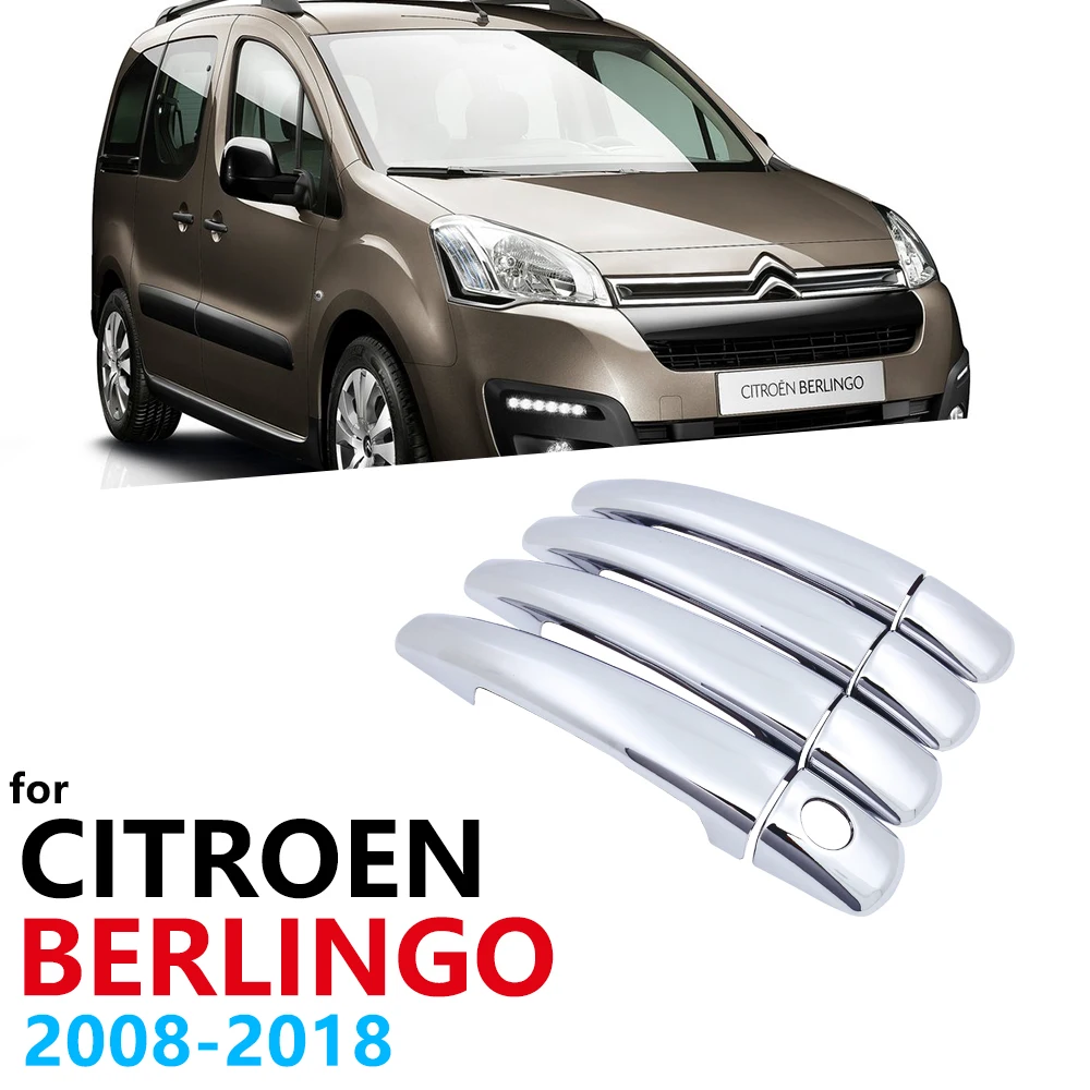 Роскошные новые хромированные боковые дверные ручки Накладка для Citroen Berlingo 2008 ~
