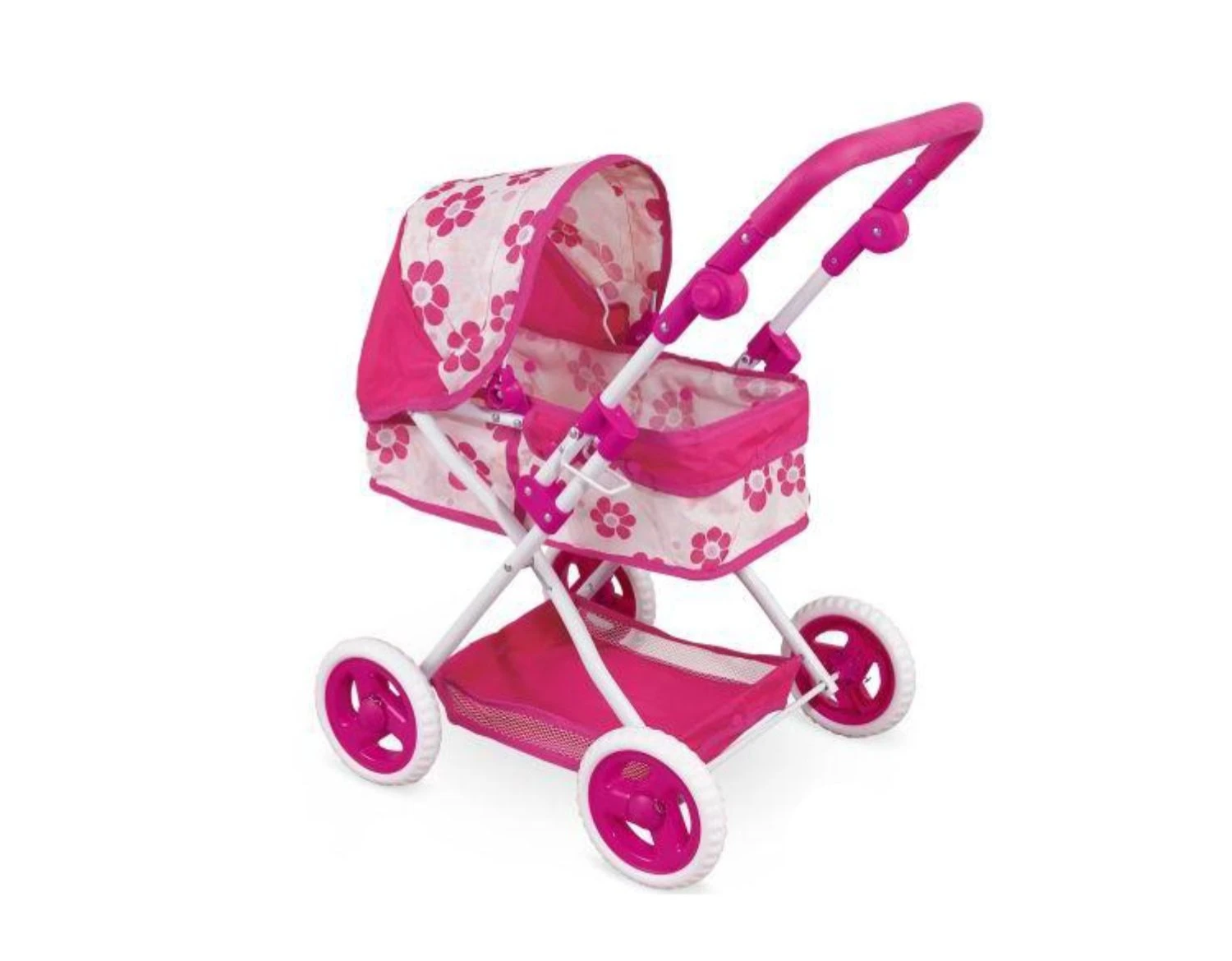 Simulation Doll Double Seat Trolley Girls Toy Children Foldable Hand Push Baby Stroller Pretend Play Doll Accessories 2