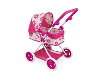 Simulation Doll Double Seat Trolley Girls Toy Children Foldable Hand Push Baby Stroller Pretend Play Doll Accessories 2