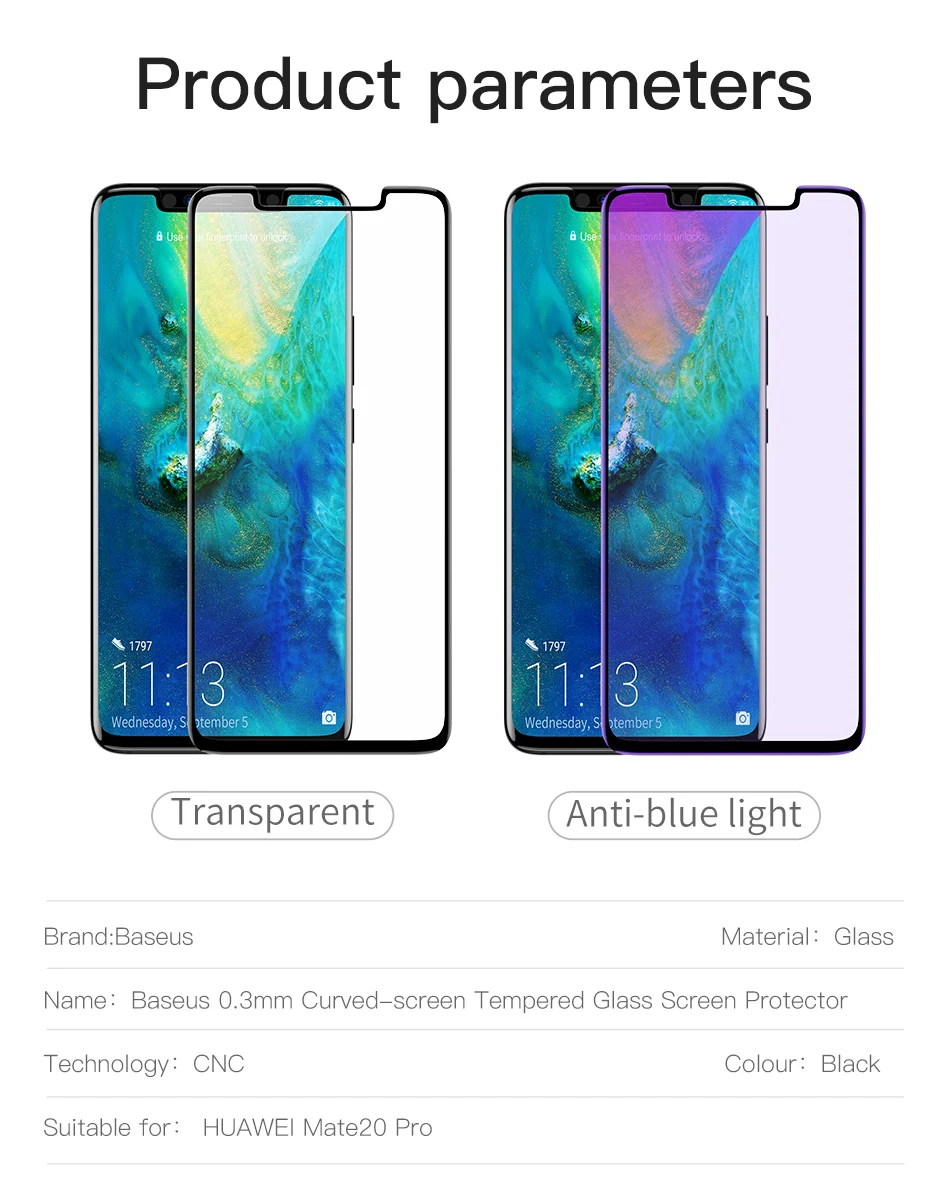 Защитное стекло Baseus для huawei mate 20 20 Pro, защитная 3D поверхность, полное покрытие, закаленное стекло для huawei mate 20