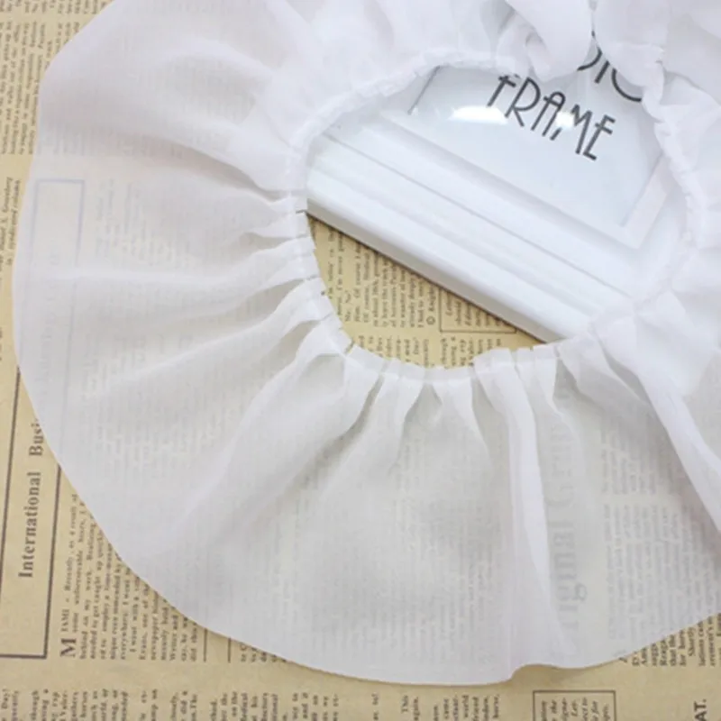 

4inchs white ruffle chiffpn Ruffle Trim Wedding Dress Clothing Sewing Guipure Supplies 30yards in a lot
