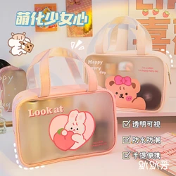 New Cute Cosmetic Bag Female Transparent Waterproof Large Capacity Makeup Bags Girls Travel Wash Portable Beauty Organizer Bags