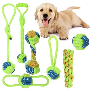 

7PCS/Set Funny Pet Dog Molar Toys Cotton Ropes Products Puppy Chewing Playing Teething Interactive Dog Toys For Small Medium Dog