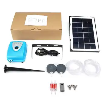 

Solar Power Panel Water Pump Fish Tank Aquarium Pond Low Noise Solar Powered Air Pump with 2x Bubble Stone