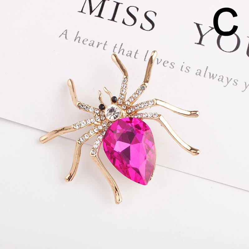 Fashion Spider Brooch Green Red Blue Classic Spider Insect Brooch