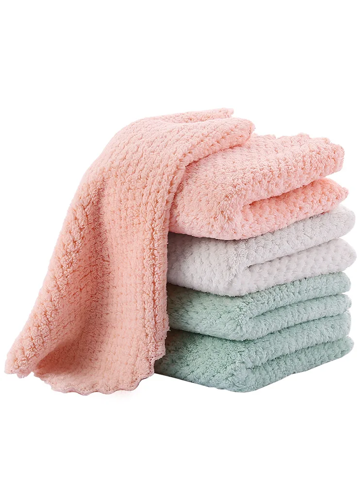

5PCS Kitchen Towels Soft Absorbent housekeeping Cleaning rag Cotton Household cleaning table small towel Kitchen dish Cloth