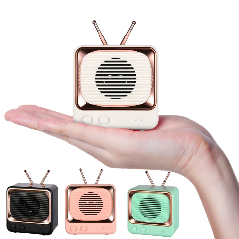 DW02 Bluetooth 5.0 Wireless Speaker with Mic Handfree Portable Retro TV Shape Loudspeaker HIFI 4D Sound Music TF Card | Электроника