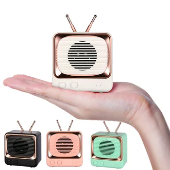 

DW02 Bluetooth 5.0 Wireless Speaker with Mic Handfree Portable Retro TV Shape Loudspeaker HIFI 4D Sound Music Speaker TF Card